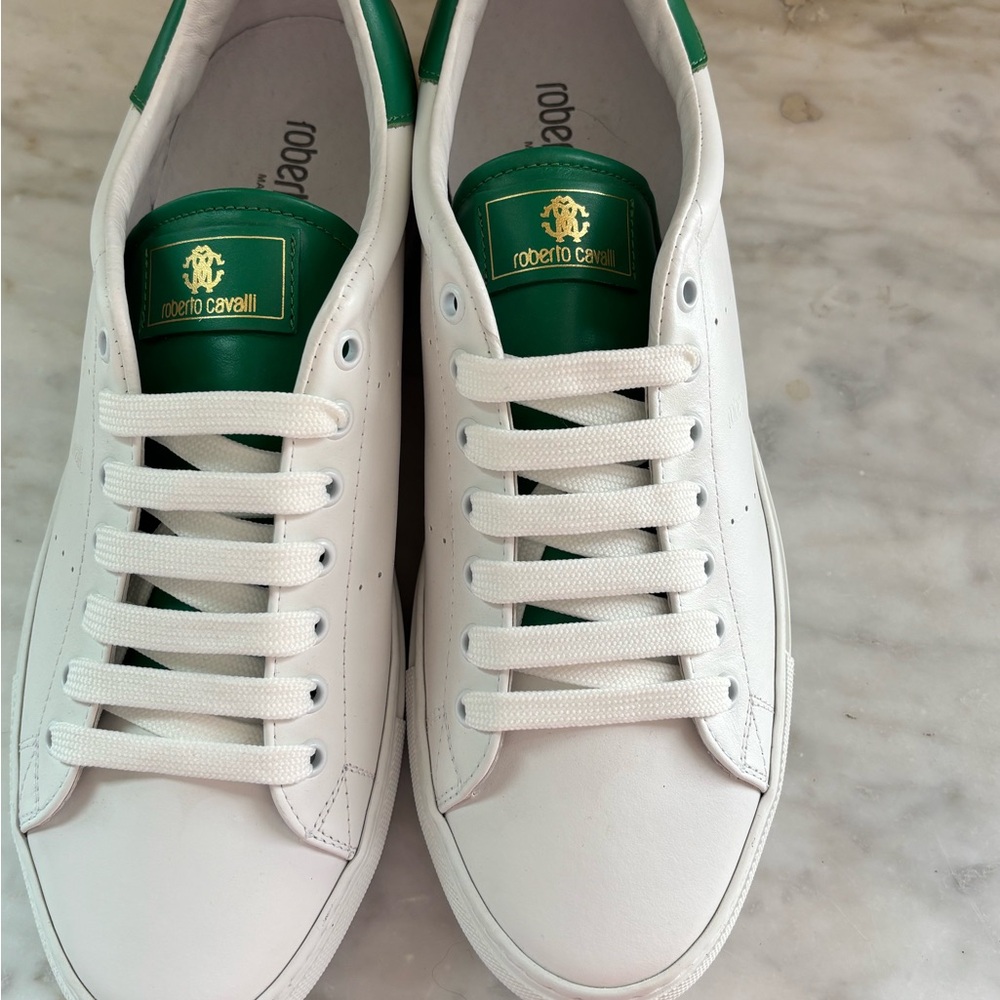 Men’s Robert Cavalli Italian leather sneakers New - Picture 5 of 6